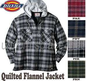 Dickies Hooded JACKET Plaid Flannel Shirt Jackets Quilted Linning HOOD 