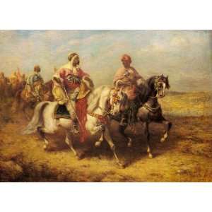 Hand Made Oil Reproduction   Adolf Schreyer   32 x 24 inches   Arab 