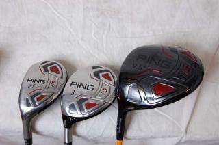 Used LH Mens Ping i15 Rapture Complete Club Set Driver Woods Irons 