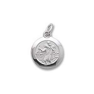   Charms St. Christopher Charm, 14K White Gold, Engravable Jewelry