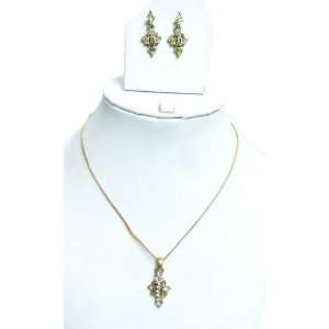   Fashion Gold Tone Chain Pendant Necklace Set Jewelry India Jewelry