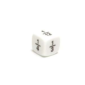   Math Dice, Fractions 1/12, 1/4, 1/3, 1/8, 1/6, 1/2 Toys & Games