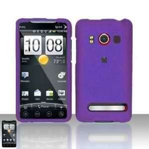 HTC EVO 4G Rubberized Purple Premium Snap On Phone Protector Cover 