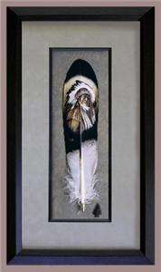  OIL PAINTING NATIVE AMERICAN CHIEF ON EAGLE FEATHER PATTERSON  