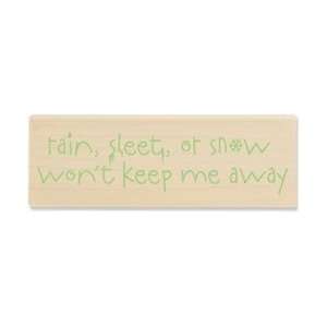   Rubber Stamp 1.25X4   Rain Sleet Or Snow Arts, Crafts & Sewing