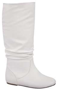 WOMANS SLOUCH WINTER FASHION BOOTS WATER PROOF in WHITE COLOR (D31W 