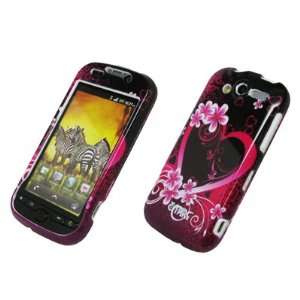   Heart Flower Design Snap On Cover Case for T Mobile HTC myTouch 2010