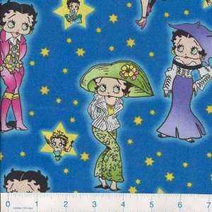  45 Wide Betty Boop Shes A Star Blue Fabric By The Yard 