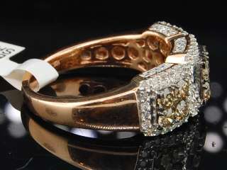   PINK GOLD CHOCOLATE BROWN DIAMOND ENGAGEMENT RING WEDDING BAND  