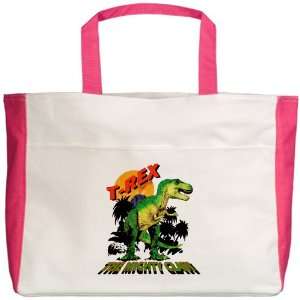  Beach Tote Fuchsia T Rex Dinosaur The Mighty Claw 