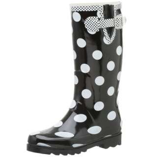 Chooka Boots Black White Polka Dot Rainboots Rubber Boots Rain 7 8 9 