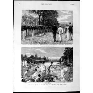  1892 Harrow School Boys Cricket Swimming Sport