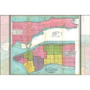  1871 Map of New York City Fire Departments   24x36 