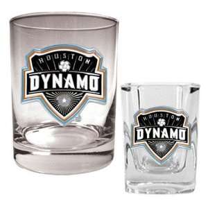  Houston Dynamo MLS Rocks Glass and Square Shot Glass Set 