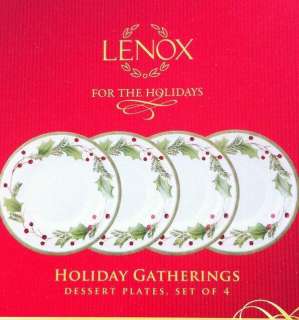 Lenox Holiday Gatherings set of 4 Dessert plate Brand new in original 