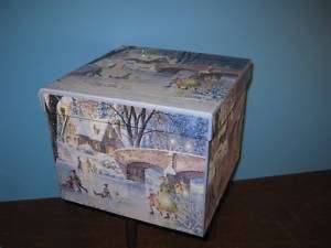 Christmas Holiday Winter Scene Decorated Accessory Box  