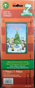 PEANUTS GANG CHRISTMAS TIME IS HERE FLAG 12 X 18 NEW  