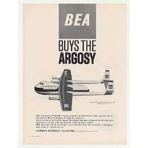  British Airways Hawker Siddeley Argosy Aircraft Print Ad Home