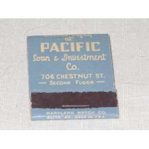  Vintage Pacific Loan & Investment Bank Matchbook 