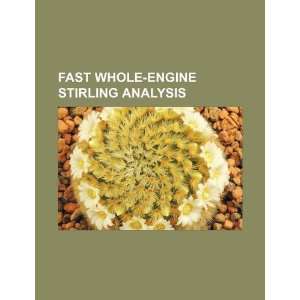   whole engine Stirling analysis (9781234049102) U.S. Government Books