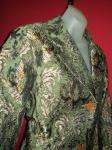 NEWPORT NEWS Vintage Green Bronze Silver Pasley Tapestry Coat Fur 