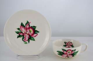 Paden City Pottery Modern Orchid Cups & Saucers  