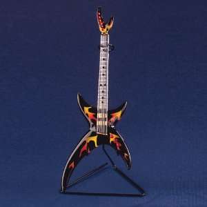 Heavy Metal Flame Guitar Glass Figurine Jewelry