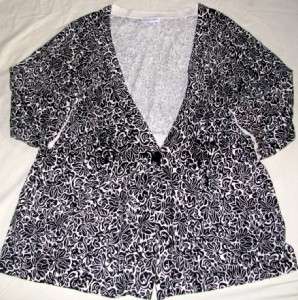 Fashion Bug Floral Print Cardigan Sweater Plus size 18/20 ~1X Womens 