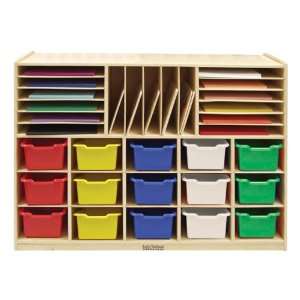  Multi Section Cubby Unit with Assorted Colored Trays Baby