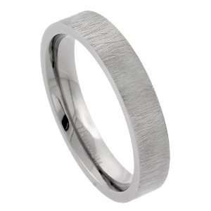 High Grade Titanium 5mm (3/16 in.) Comfort Fit Wedding Band Ring with 