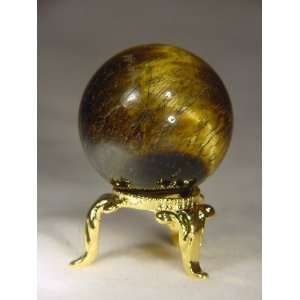  1.1 Diameter Golden Tiger Eye Sphere Lapidary with Gold 