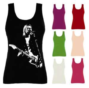 Womens Kurt Cobain Nirvana Rock Icon Vest Top UK 8 16  