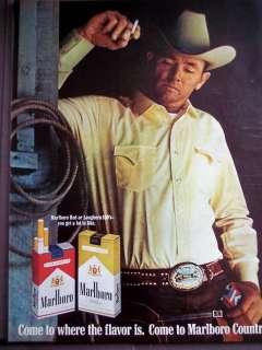 Marlboro Man cowboy vintage 1968 cigarette ad  