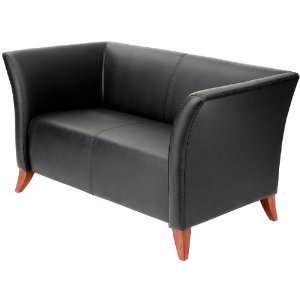  Compel Silhouette Black Leather Lounge Sofa