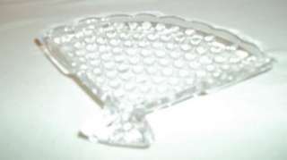 Shell Shaped Soap Dish Bubbbled Pressed Glass Fans  