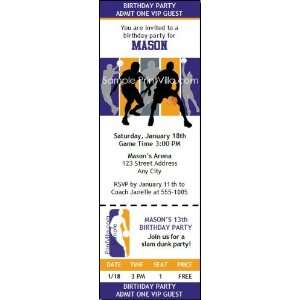 Phoenix Suns Colored Ticket Invitation 