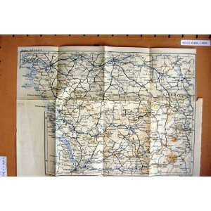  MAP 1912 FRANCE NANTES TOURS BORDEAUX BOURGES LIMOGES 