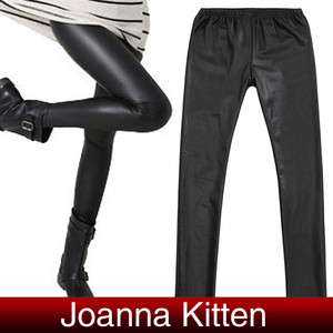 Slim fitted womens faux leather chic fashion trousers leggings pencil 