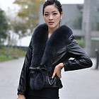 QD5922 Genuine Sheep Leather Jacket/Coat with Fox colla