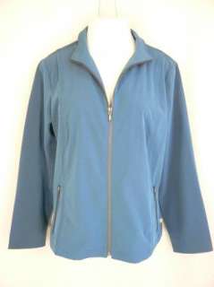 Zenergy by Chicos size 2 L XL Teal Blue Lightweight Stretch Zip Front 