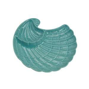   Beach Turquoise Blue Shell Shaped Chip & Dip Platter