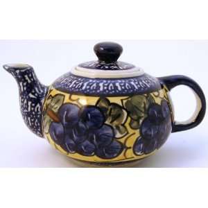 Boleslawiec Polish Pottery Small Teapot   Design DU8  