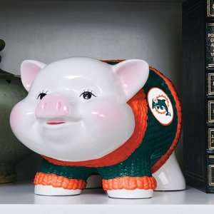  10 NFL Miami Dolphins Football Ceramic Piggy Bank 