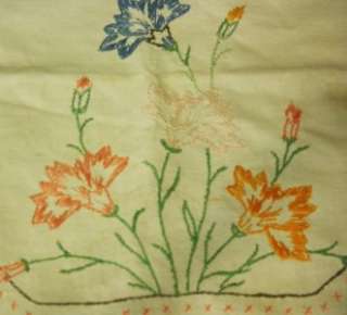 Flowered Table Runner Finished Embroidery 38 Lace VTG  