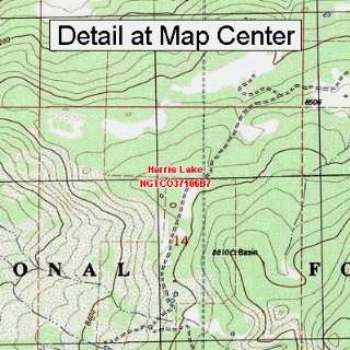   Topographic Quadrangle Map   Harris Lake, Colorado (Folded/Waterproof