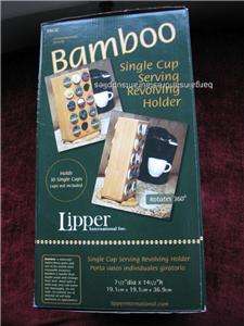 Bamboo Single Cup Revolving Rack by Lipper, Holds 30 single Keurig 