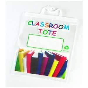  Classroom Tote Bag, 10 3/4W x 12 1/2H, Clear, Snap Shut 