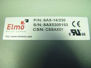 Elmo Motion Control Saxophone Servo Amplifier SAX14/230  