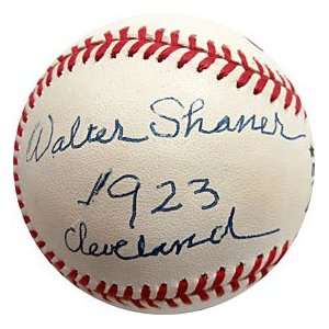  Walter Shaner 1923 Cleveland Autographed / Signed 