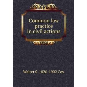   Common law practice in civil actions Walter S. 1826 1902 Cox Books